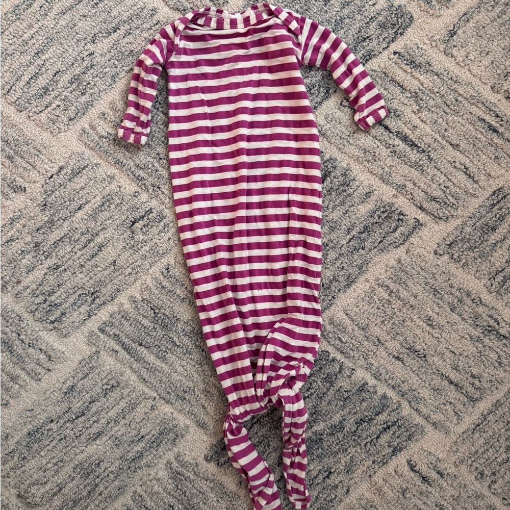 Striped Purple and White Kids One Piece